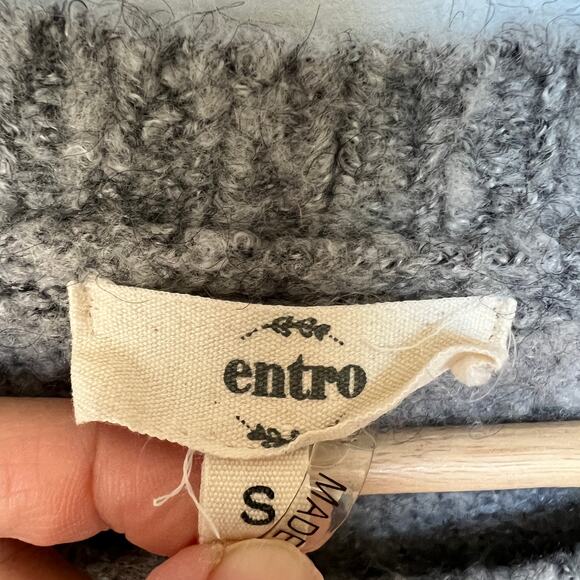 entro Women's Soft Cozy Knit Pink and Grey Striped Sweater Tunic/Dress-sz S - Picture 4 of 6